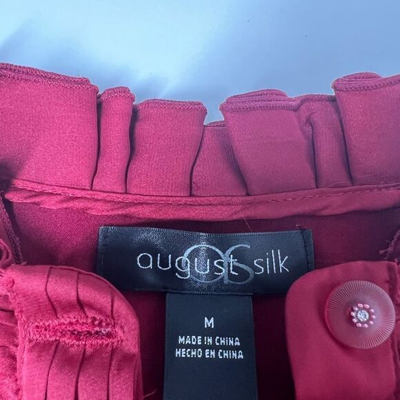 August Silk Top Ruby with Ruffles Size M - Picture 8 of 15